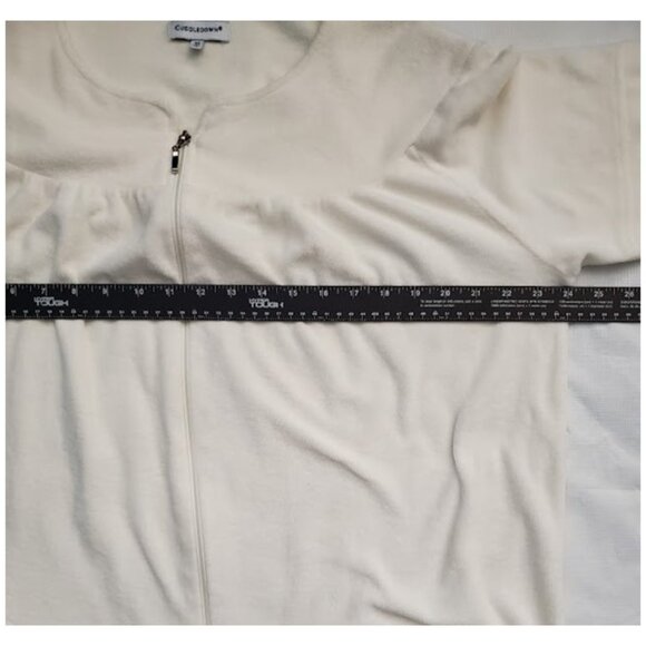 Cuddledown Pima Cotton Terry Cloth  Zip-Front Robe Lounger Size M Grandmacore - Picture 8 of 9
